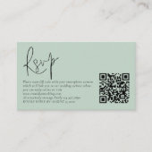 Script moderne QR Code photo Sage Wedding Carte RS (Devant)