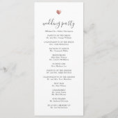 Script moderne Red Heart Welcome Wedding Programme (Dos)