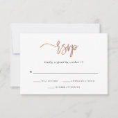Script moderne | Réponse du Mariage rose Gold (Devant)