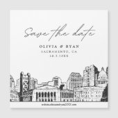 Script moderne Sacramento Save the Date Magnet (Devant)