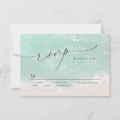 Script moderne Sand Hearts Beach Wedding RSVP (Devant)