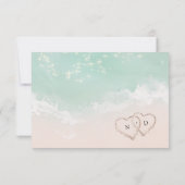 Script moderne Sand Hearts Beach Wedding RSVP (Dos)