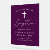 Script moderne Script violet Baptême Bienvenue (Angle)