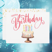 Script moderne Simple Joyeux Anniversaire Carte de