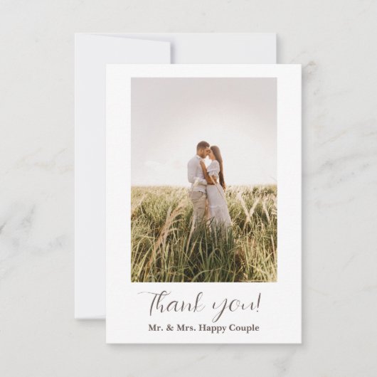 Script moderne Simple Mariage Merci photo (Devant)