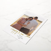 Script moderne Simple Photo Foil Carte de vacances (Rotation)