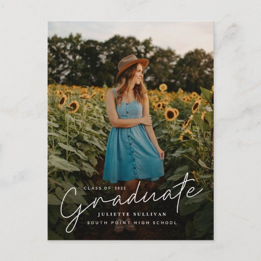 Script moderne Simple Photo Graduation Invitation (Devant)