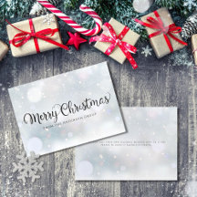Script moderne Snowflakes Office Carte de vacances