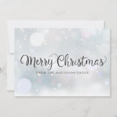 Script moderne Snowflakes Office Carte de vacances (Devant)