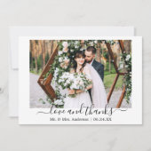 Script moderne tendance amour Merci photo Mariage (Devant)