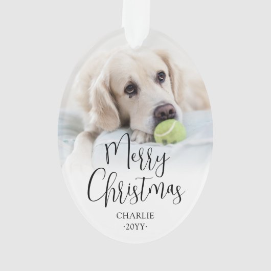 Script moderne tendance Joyeux Noël 2 Photos Oval (dos)