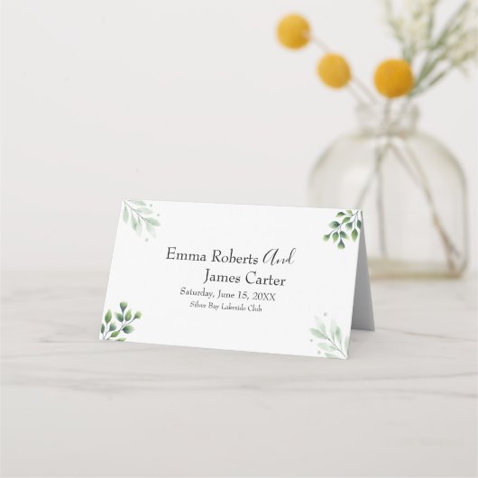 Script moderne Vert Cartes de Place (Devant)