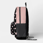 Script Monogram Aangepaste naam Black Polka Dot Ci Bedrukte Rugzak (Rechts)