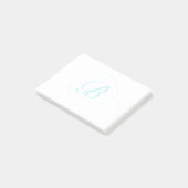 Script-monogram aanpassen in Circle, licht Blauwgr Post-it® Notes (Schuin)