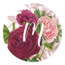 Script Monogram | Blush & Burgundy Bloemen