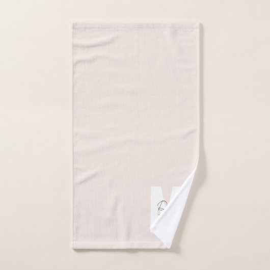 Script Monogram Blush Roze Moderne Chic Handtekeni Bad Handdoek (Handdoek)