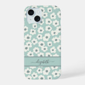 Script Monogram Boho Vert Blanc Gris Floral (Verso)
