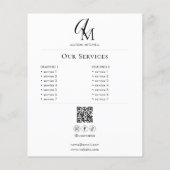 Script Monogram Business Photo QR Code Flyer (Achterkant)