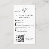 Script Monogram Circle Business Photo Logo QR-code Visitekaartje (Achterkant)