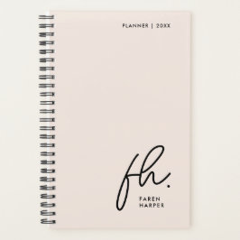 Script Monogram Eenvoudig Elegant Blush Roze Vrouw Planner