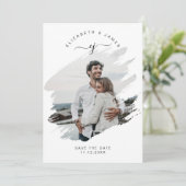 Script Monogram Eenvoudig Rustieke Minimalistische Save The Date (Staand voorkant)