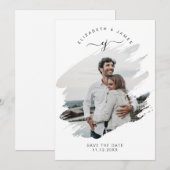 Script Monogram Eenvoudig Rustieke Minimalistische Save The Date (Voorkant / Achterkant)