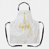 Script Monogram Gouden Gardeer Marble Swirls Schort (Voorkant)