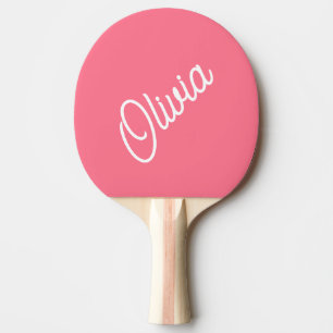 Script monogram, helder roze tafeltennisbatje