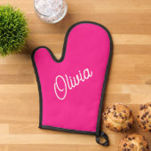 Script monogram, hot pink ovenwant (Top down)