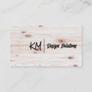 Script Monogram Houten planken Visitekaartje