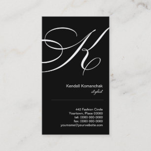  Script Monogram K Visitekaartje
