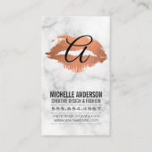 Script Monogram Kiss Stain Marble Visitekaartje (Voorkant)