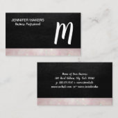 Script Monogram | Leather Bokeh Visitekaartje (Voorkant / Achterkant)