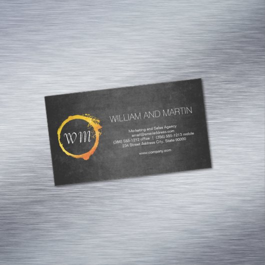 Script Monogram Magnetisch Visitekaartje (Voorbeeld)