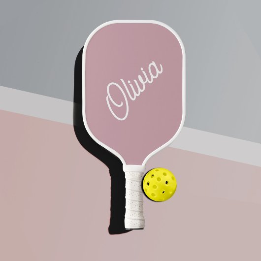 Script monogram, mauve pickleball paddle