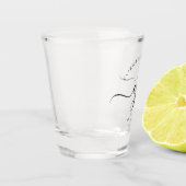 Script Monogram Minimalistische Trouw Shot Glas (Links)