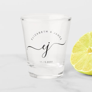 Script Monogram Minimalistische Trouw Shot Glas