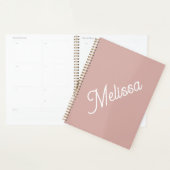 Script monogram, modern blush roze planner (Display)