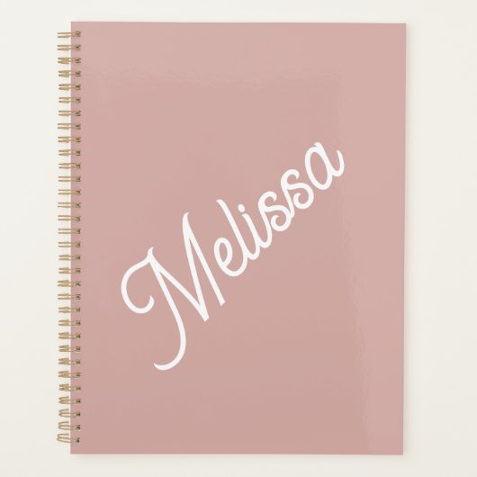 Script monogram, modern blush roze planner (Voorkant)