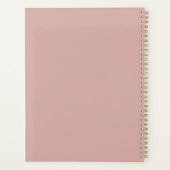 Script monogram, modern blush roze planner (Achterkant)