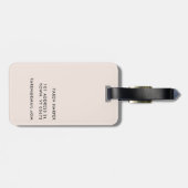 Script Monogram Modern Eenvoudig Elegant Blush Pin Bagagelabel (Achterkant horizontaal)