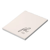 Script Monogram Modern Minimal Blush Pink Simple Notitieblok (Gedraaid)