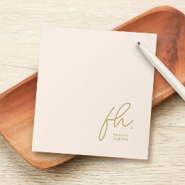 Script Monogram Modern Minimal Blush Pink Simple Notitieblok