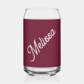 Script monogram, modern rood blikvorm glas (Voorkant)