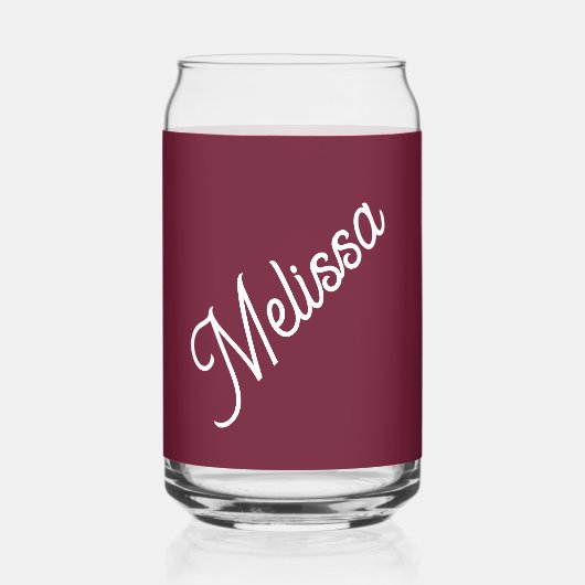 Script monogram, modern rood blikvorm glas (Voorkant)