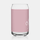 Script monogram, modern roze blikvorm glas (Rechts)