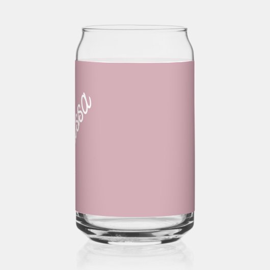 Script monogram, modern roze blikvorm glas (Links)