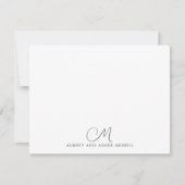 Script Monogram Modern Stationery Notitiekaartje (Voorkant)