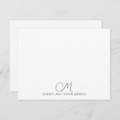 Script Monogram Modern Stationery Notitiekaartje (Voorkant / Achterkant)