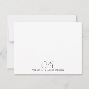 Script Monogram Modern Stationery Notitiekaartje